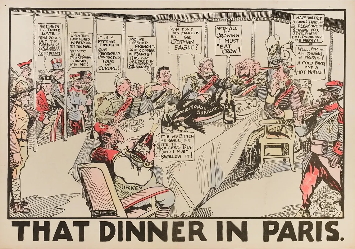 That Dinner In Paris Wall Art by Carey Cartoon Service - High-Resolution Digital Print