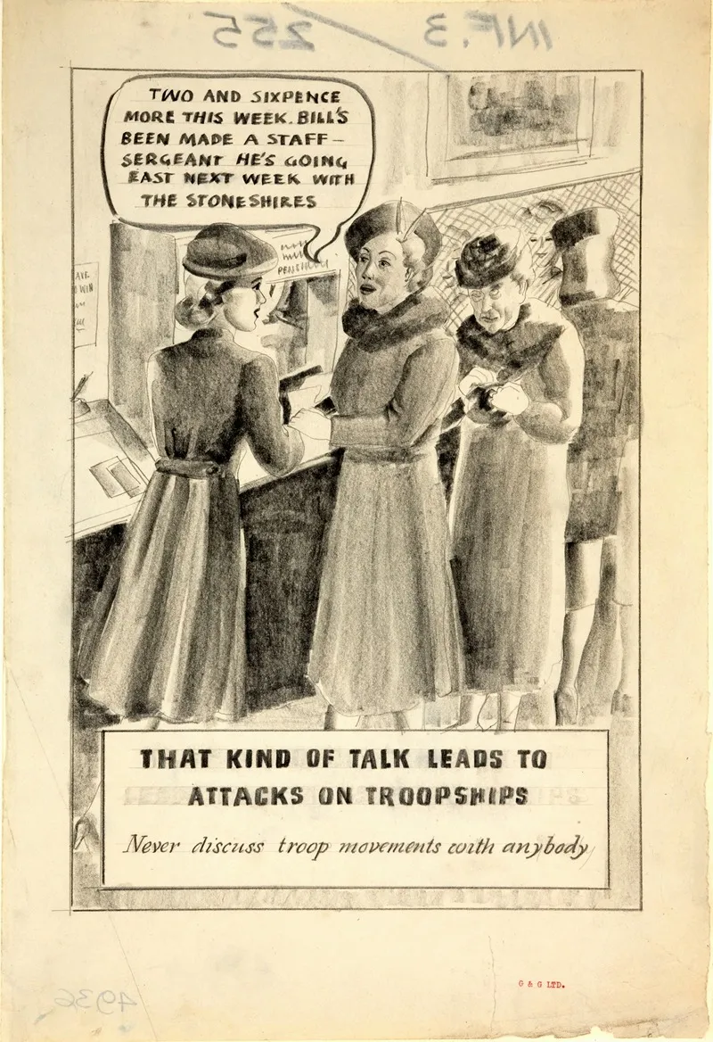 That Kind Of Talk Leads To Attacks On Troopships Never Discuss Troop Movements With Anybody