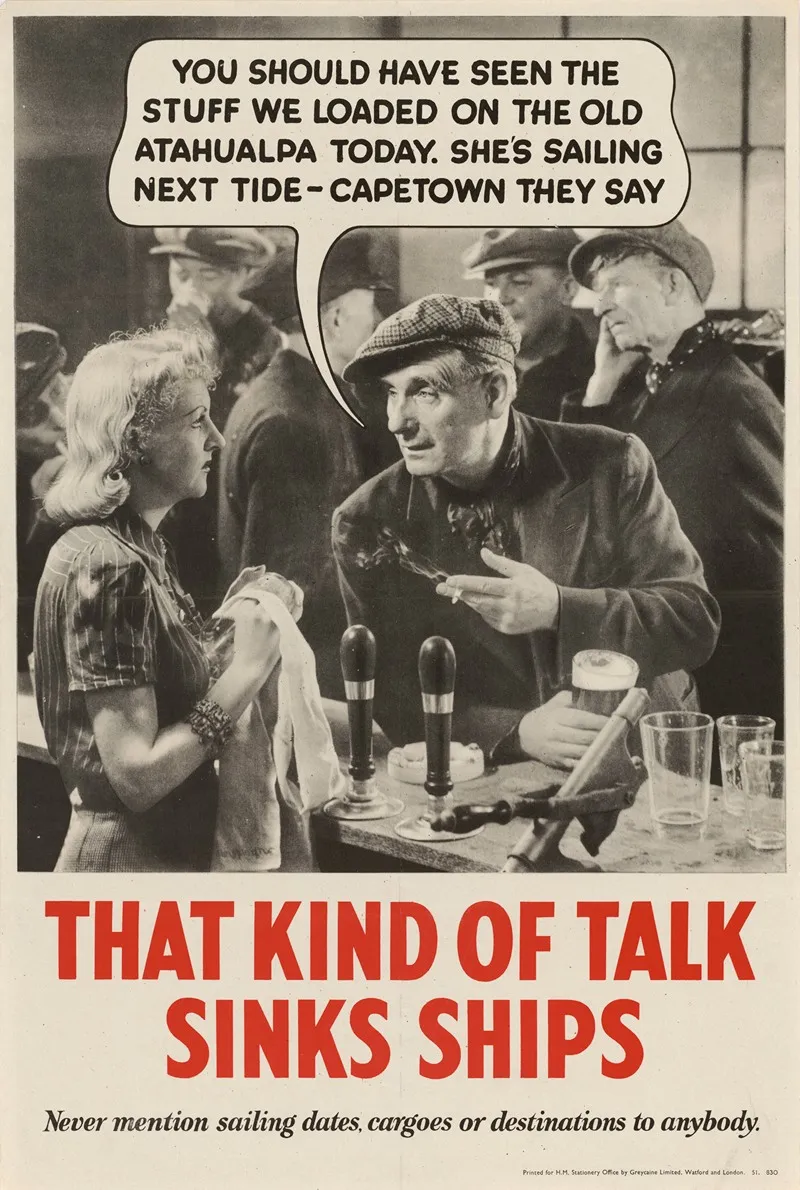 That Kind Of Talk Sinks Ships Wall Art by Anonymous - High-Resolution Digital Print