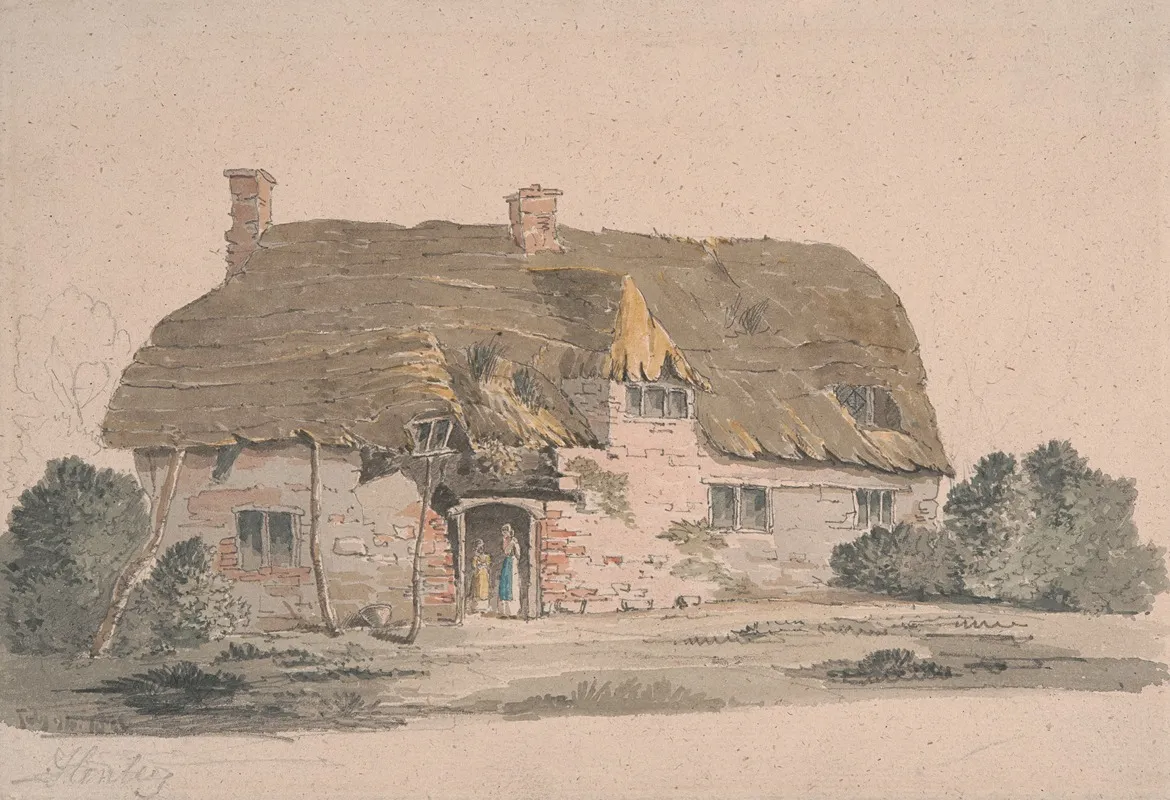 Thatched Cottage Near Henley Wall Art by John Baverstock Knight - High-Resolution Digital Print