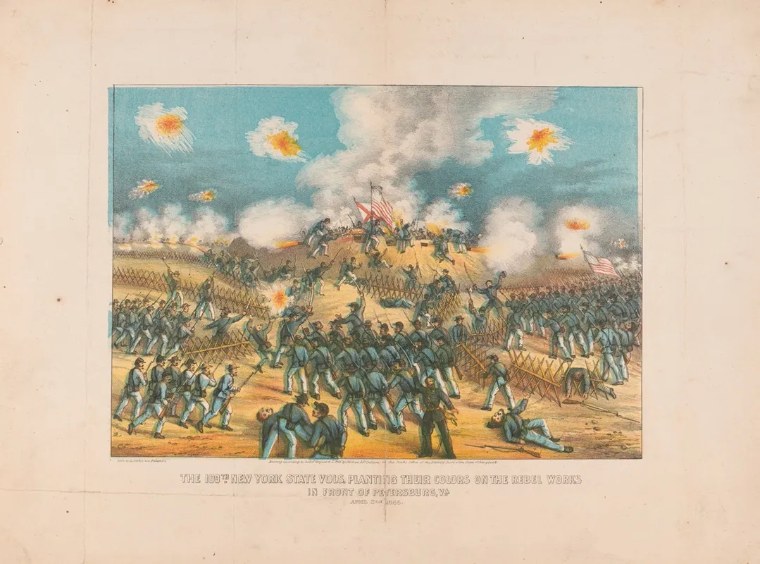 The 109th New York State Vols Planting Their Colors On The Rebel Works In Front Of Petersburg Va April 2nd 1865
