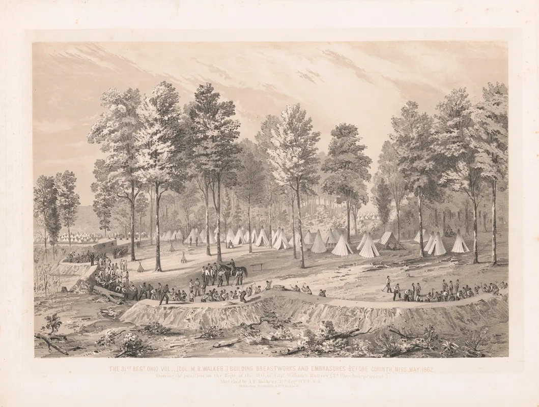 The 31st Regt Ohio Volunteers Col M B Walker Building Breastworks And Embrasures Before Corinth Miss May 1862