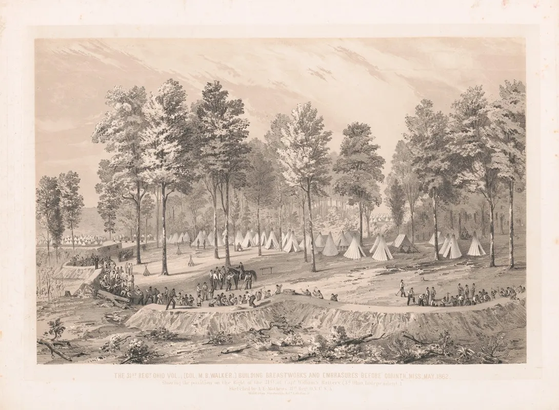 The 31st Regt Ohio Volunteers Col M B Walker Building Breastworks And Embrasures Before Corinth Miss May 1862 2
