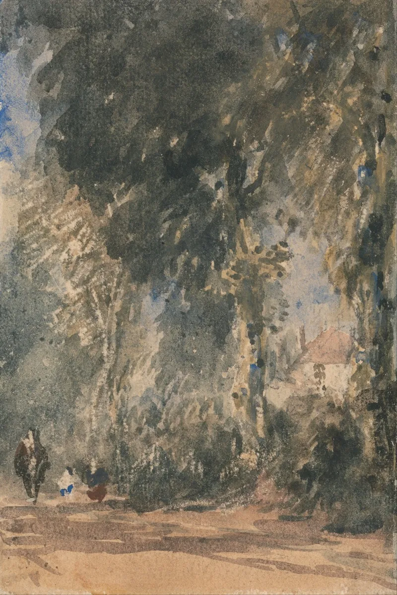 The Abbey Gates Looking To Greenfield House Wall Art by David Cox - High-Resolution Digital Print