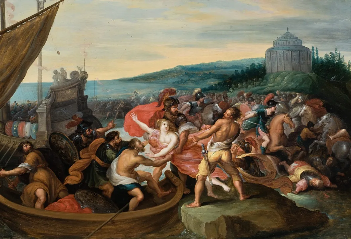 The Abduction Of Helen Wall Art by Workshop of Frans Francken the Younger - High-Resolution Digital Print