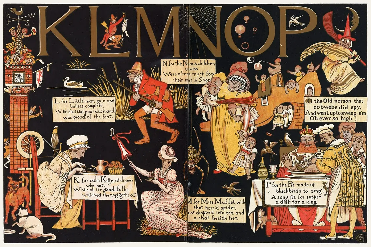 The Absurd A B C Pl 4 Wall Art by Walter Crane - High-Resolution Digital Print