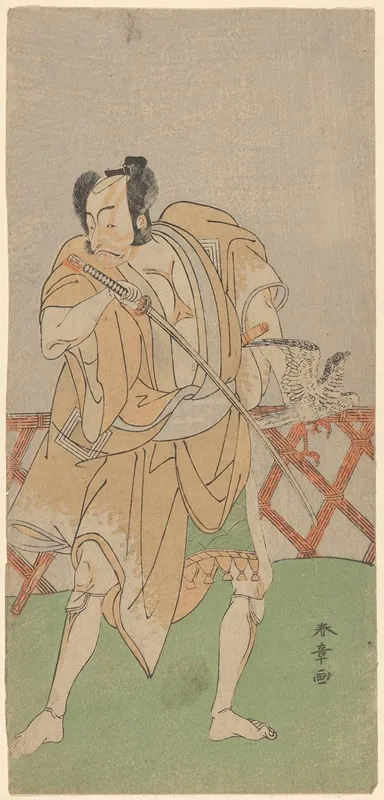 The Actor Ichikawa Danjuro With Hawk And Sword
