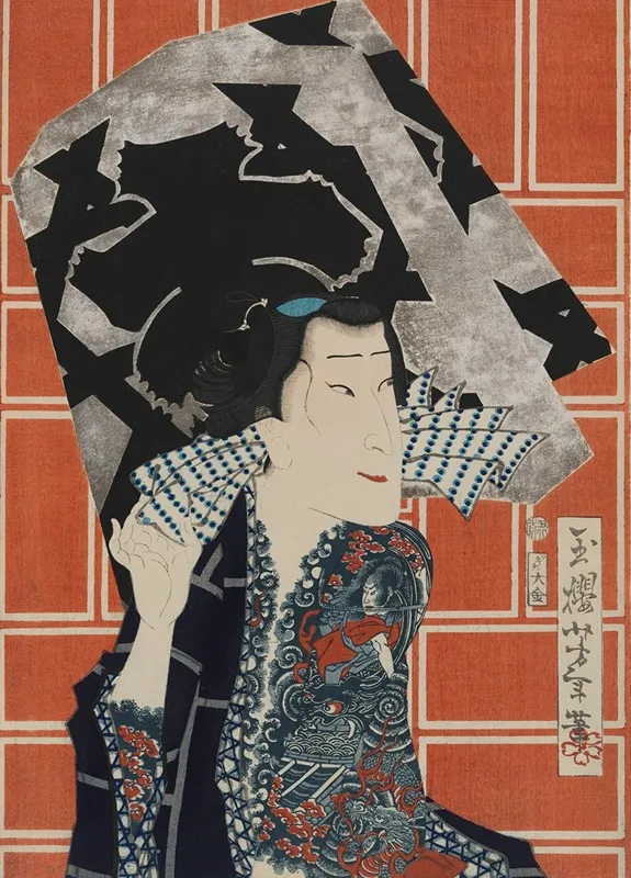 The Actor Sawamura Tanosuke Iii For A Fire Troupe Wall Art by Tsukioka Yoshitoshi - High-Resolution Digital Print