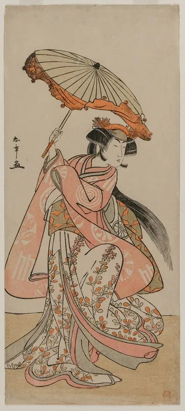 The Actor Segawa Kikunojo Ii Dancing With A Parasol