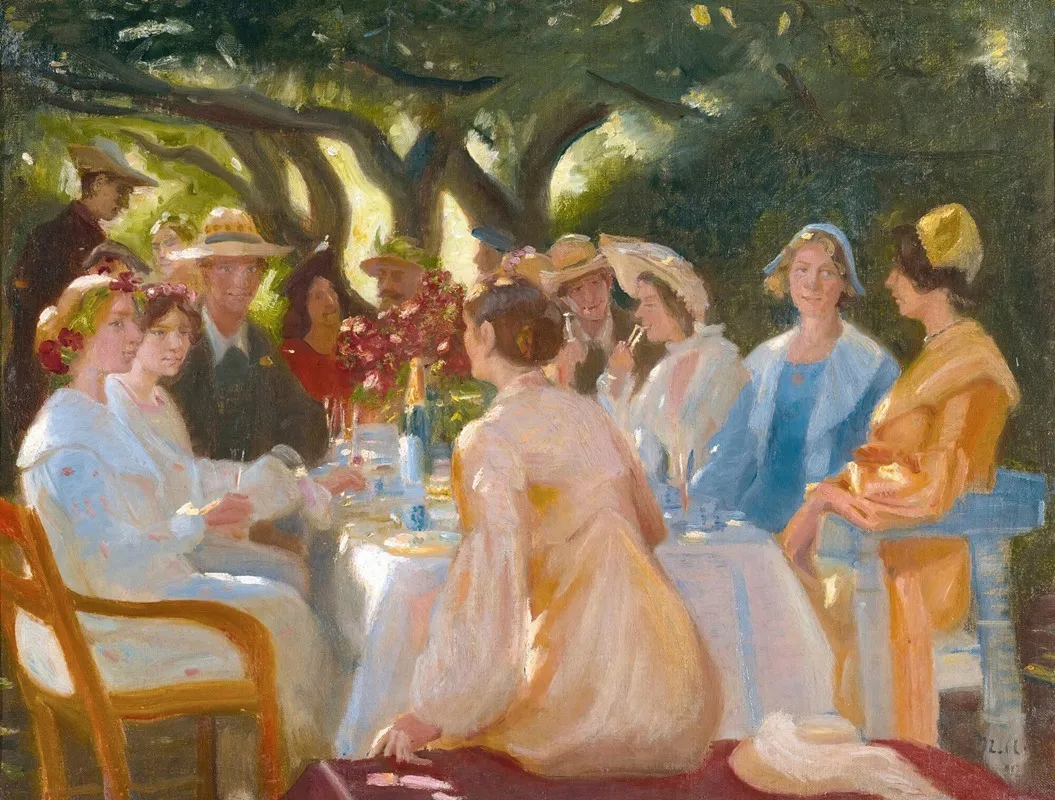 The Actors Lunch Skagen Wall Art by Michael Ancher - High-Resolution Digital Print