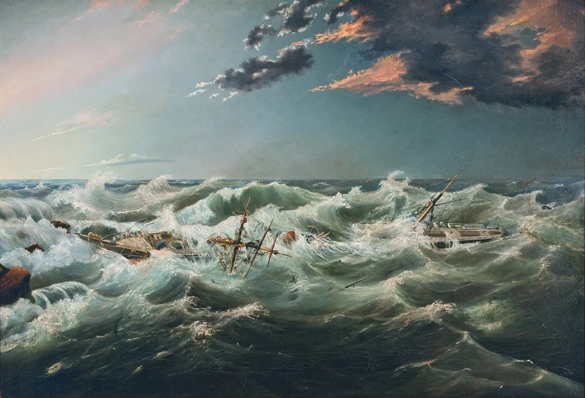 The Admella Wrecked Cape Banks 6th August 1859 Wall Art by James Shaw - High-Resolution Digital Print