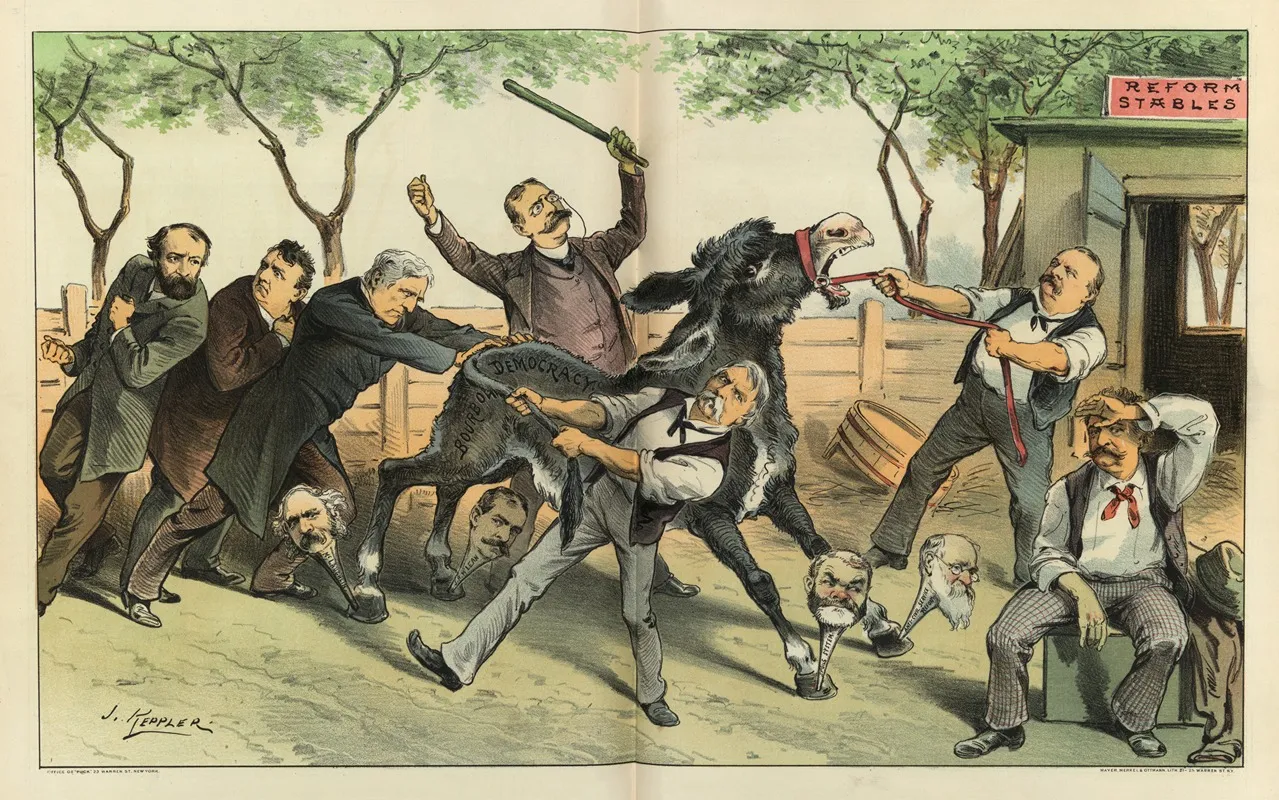 The Administrations Hardest Job Wall Art by Joseph Ferdinand Keppler - High-Resolution Digital Print