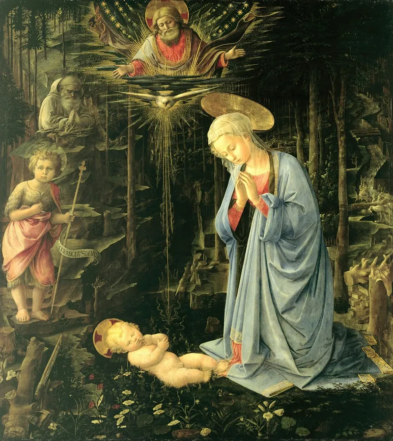 The Adoration In The Forest Wall Art by Filippo Lippi - High-Resolution Digital Print