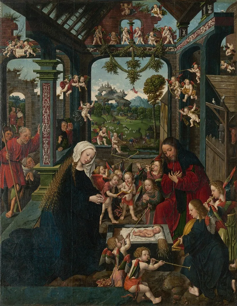 The Adoration Of The Christ Child 3 Wall Art by Workshop of Jacob Cornelisz. van Oostsanen - High-Resolution Digital Print