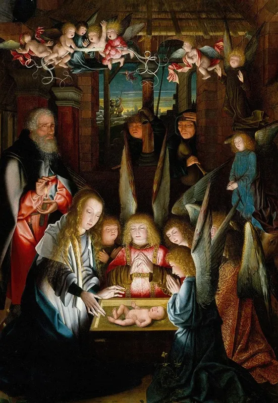 The Adoration Of The Christ Child Wall Art by Follower Of Jan Joest Of Kalkar - High-Resolution Digital Print