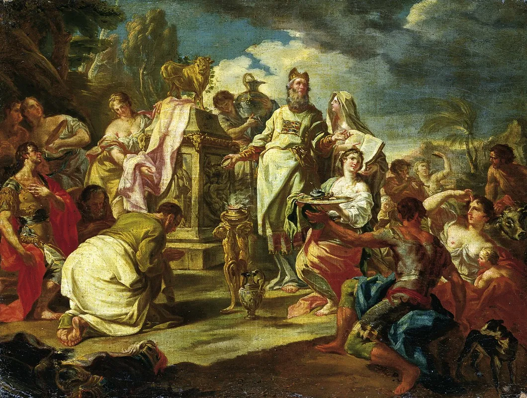The Adoration Of The Golden Calf Wall Art by Venetian Master 18th Century - High-Resolution Digital Print