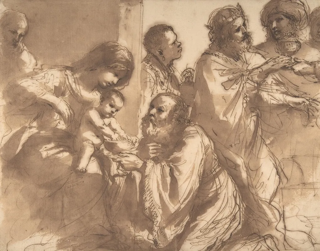 The Adoration Of The Magi 58 Wall Art by Guercino - High-Resolution Digital Print