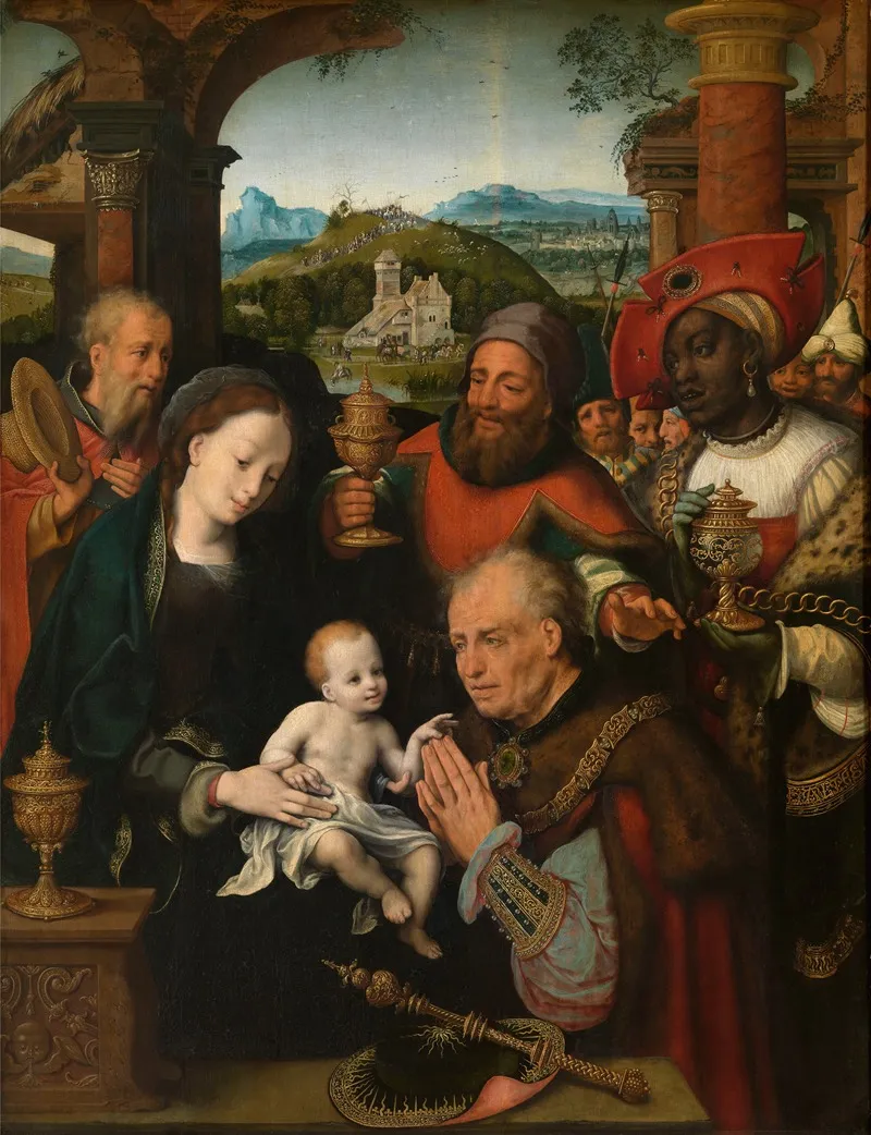 The Adoration Of The Magi 98 Wall Art by Cornelis van Cleve - High-Resolution Digital Print