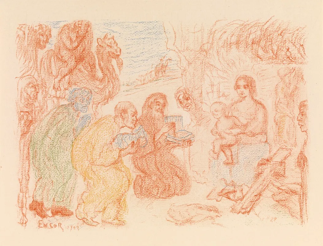 The Adoration Of The Magi 99 Wall Art by James Ensor - High-Resolution Digital Print