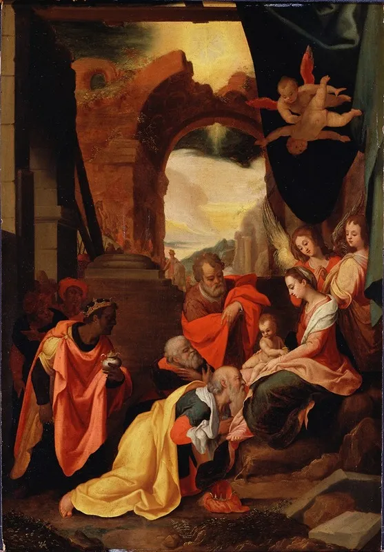 The Adoration Of The Magi Wall Art by After Frederico Zuccaro - High-Resolution Digital Print