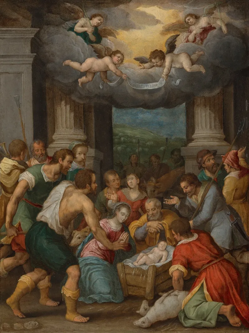 The Adoration Of The Shepherds 104 Wall Art by Johann Hausser Von Ach - High-Resolution Digital Print