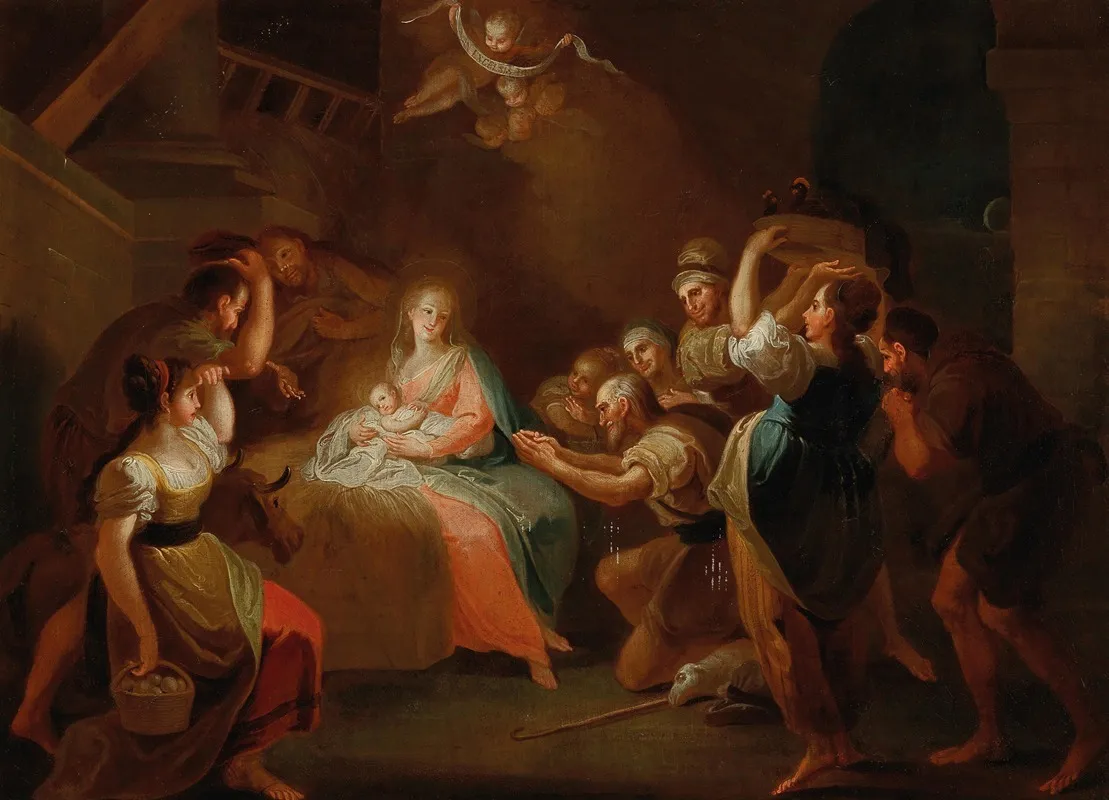 The Adoration Of The Shepherds 22 Wall Art by Johann Josef Karl Henrici - High-Resolution Digital Print