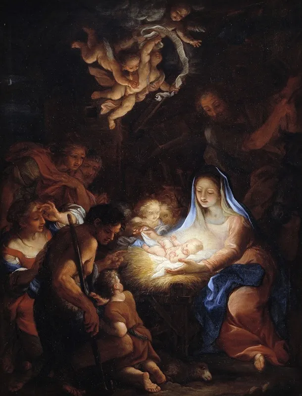 The Adoration Of The Shepherds 23 Wall Art by Giuseppe Bartolomeo Chiari - High-Resolution Digital Print