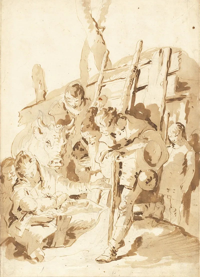 The Adoration Of The Shepherds 30 Wall Art by Giovanni Battista Tiepolo - High-Resolution Digital Print