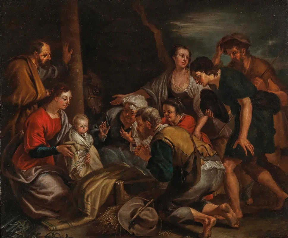 The Adoration Of The Shepherds 31 Wall Art by Balthasar Beschey - High-Resolution Digital Print