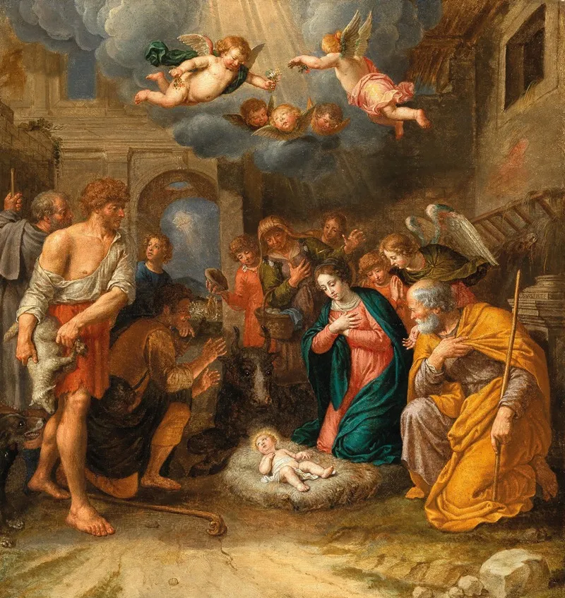 The Adoration Of The Shepherds 34 Wall Art by Pieter van Lint - High-Resolution Digital Print