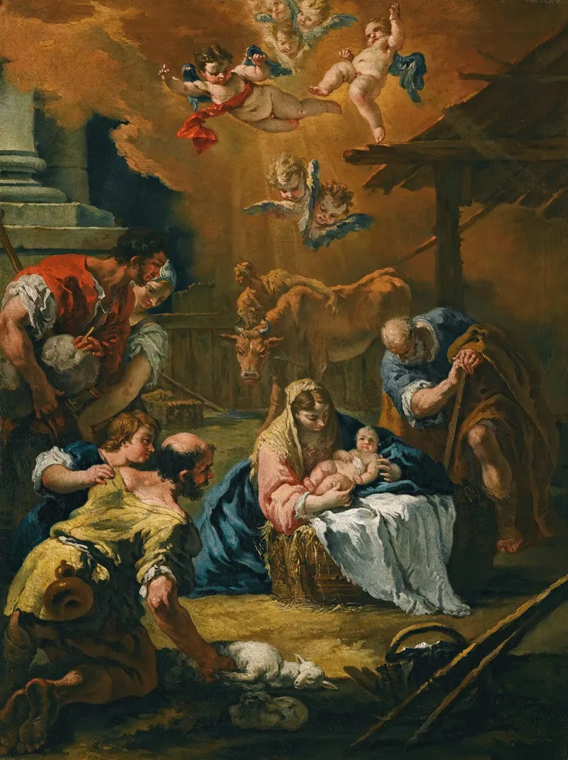 The Adoration Of The Shepherds 45 Wall Art by Circle of Sebastiano Ricci - High-Resolution Digital Print
