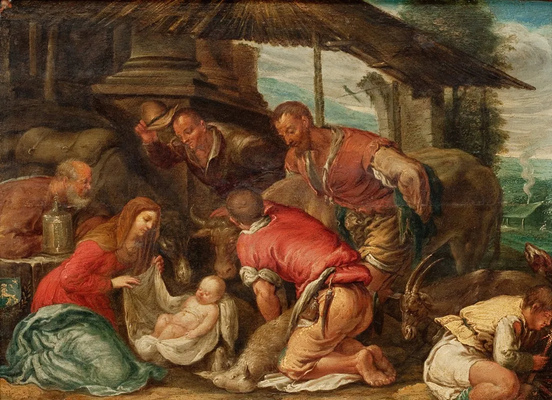 The Adoration Of The Shepherds 67 Wall Art by After Jacopo Da Ponte Bassano - High-Resolution Digital Print