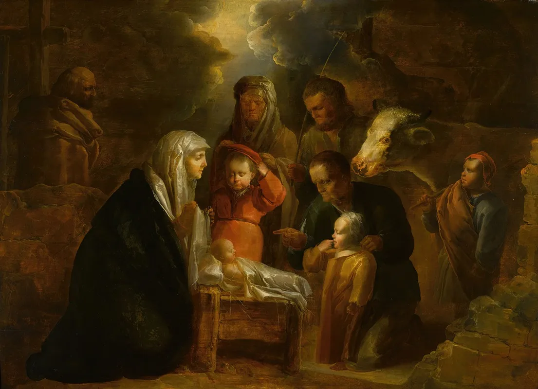 The Adoration Of The Shepherds 69 Wall Art by Jan van der Venne - High-Resolution Digital Print