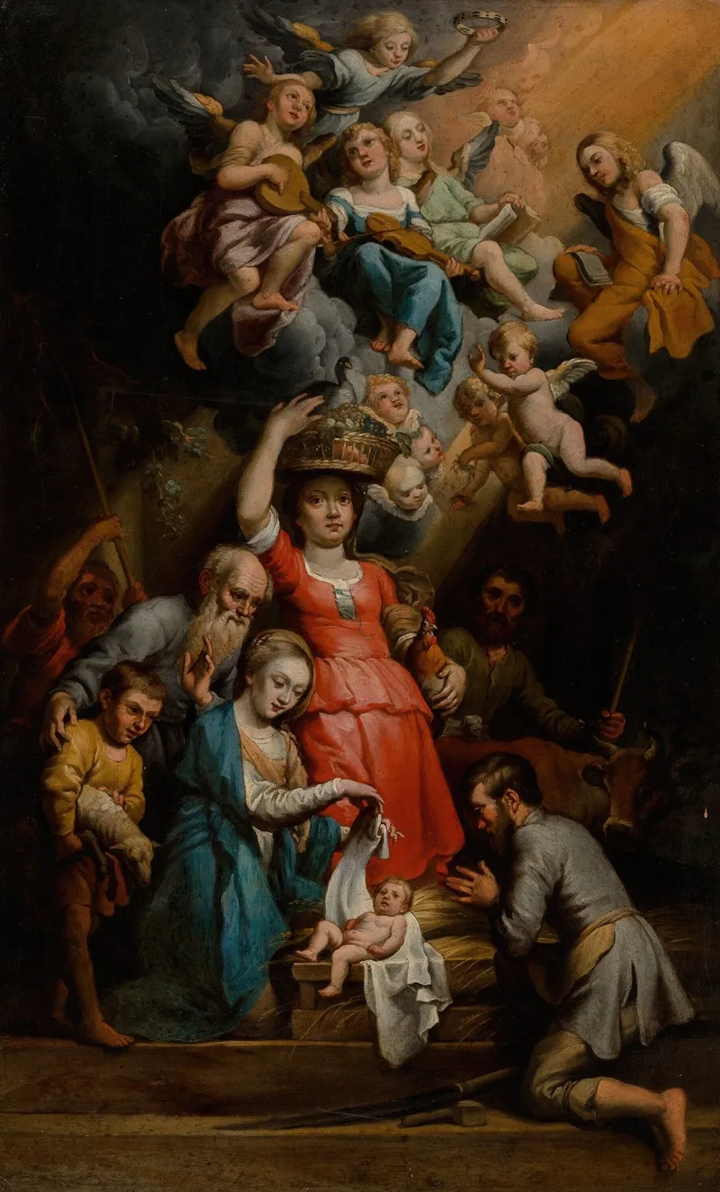 The Adoration Of The Shepherds 71 Wall Art by School of Theodoor van Loon - High-Resolution Digital Print