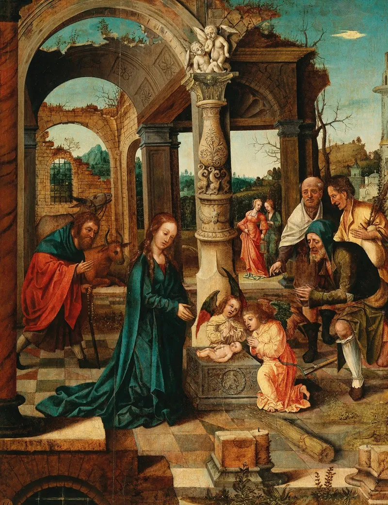 The Adoration Of The Shepherds 78 Wall Art by Master of the von Groote Adoration - High-Resolution Digital Print