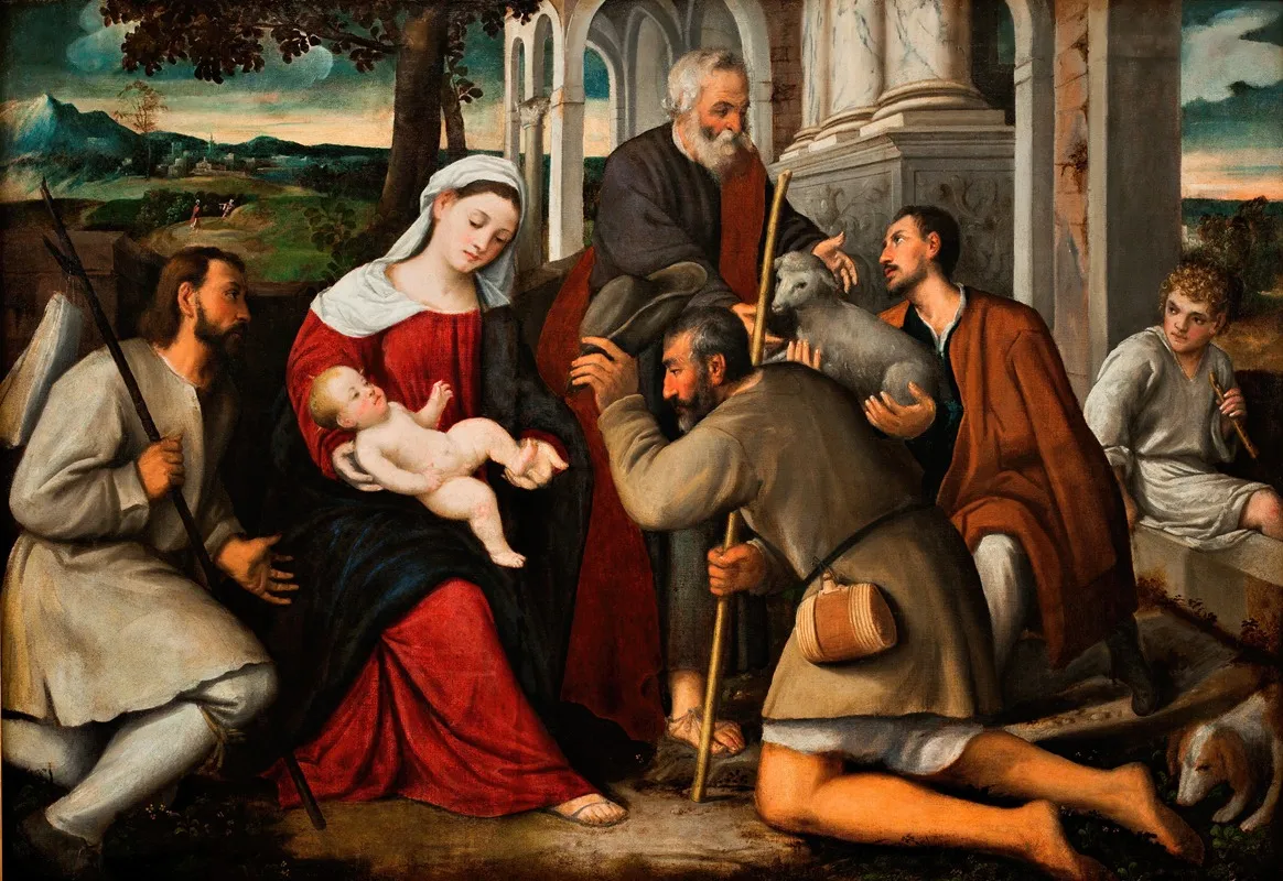 The Adoration Of The Shepherds 83 Wall Art by Bonifacio Veronese - High-Resolution Digital Print