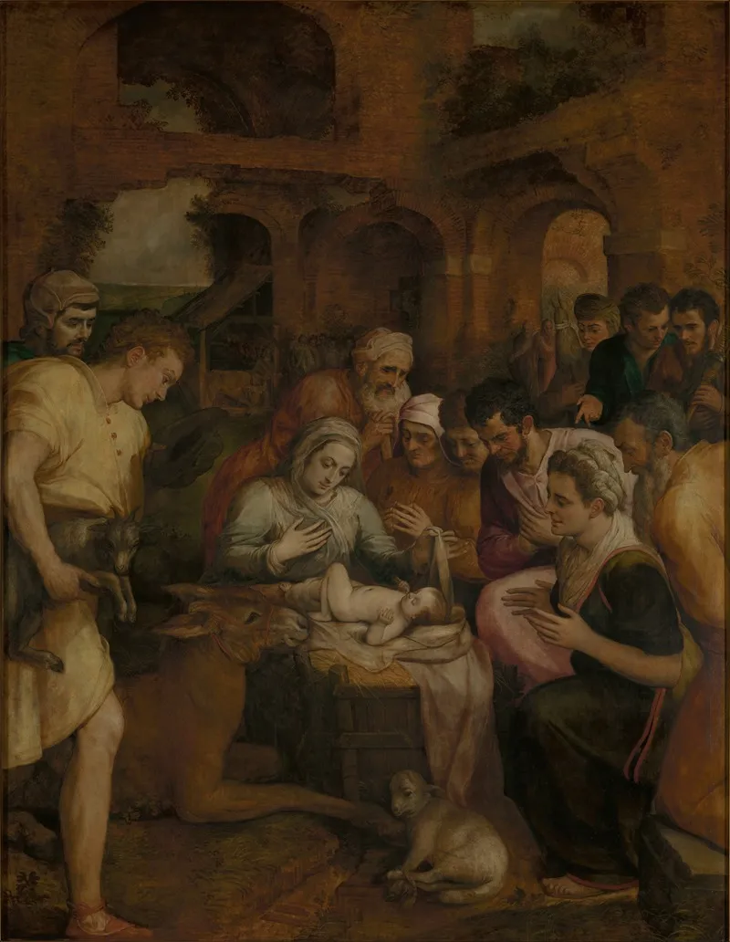 The Adoration Of The Shepherds 84 Wall Art by Frans Floris - High-Resolution Digital Print