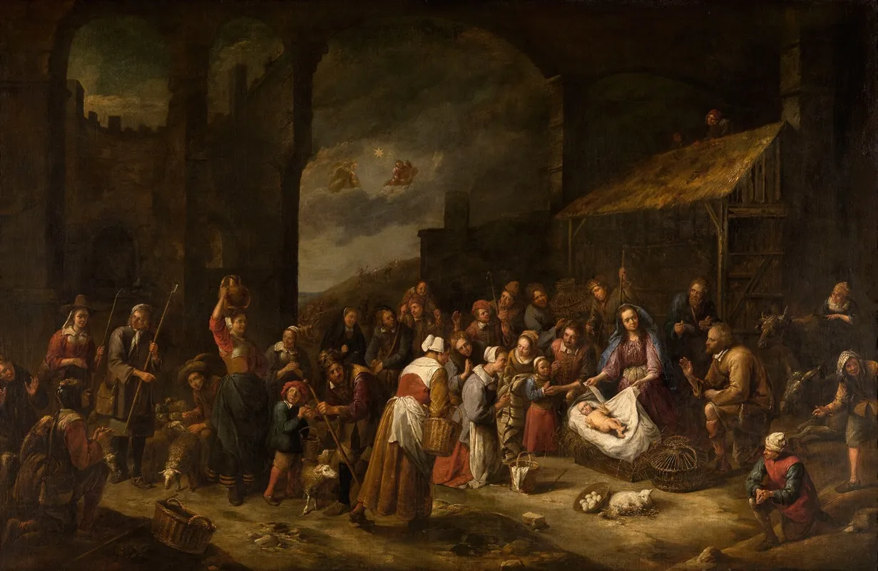 The Adoration Of The Shepherds 85 Wall Art by Gillis van Tilborgh - High-Resolution Digital Print