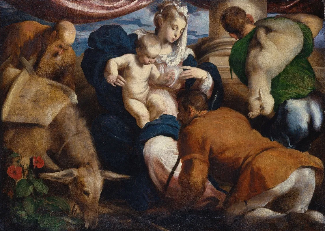 The Adoration Of The Shepherds 8 Wall Art by Jacopo Bassano - High-Resolution Digital Print