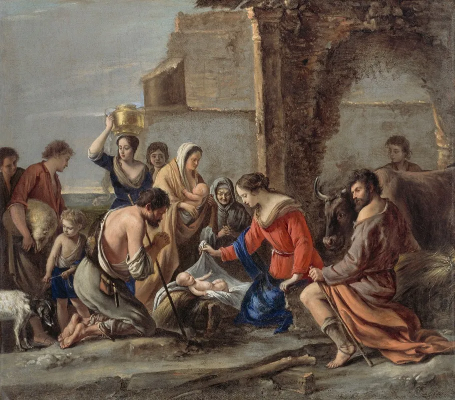 The Adoration Of The Shepherds 98 Wall Art by Le Nain family - High-Resolution Digital Print