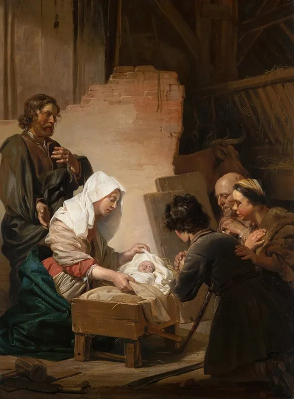 The Adoration Of The Shepherds 9 Wall Art by Jan de Bray - High-Resolution Digital Print