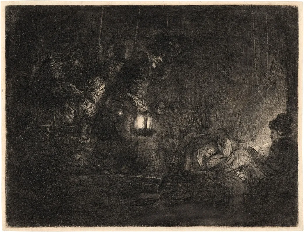 The Adoration Of The Shepherds A Night Piece 2 Wall Art by Rembrandt van Rijn - High-Resolution Digital Print