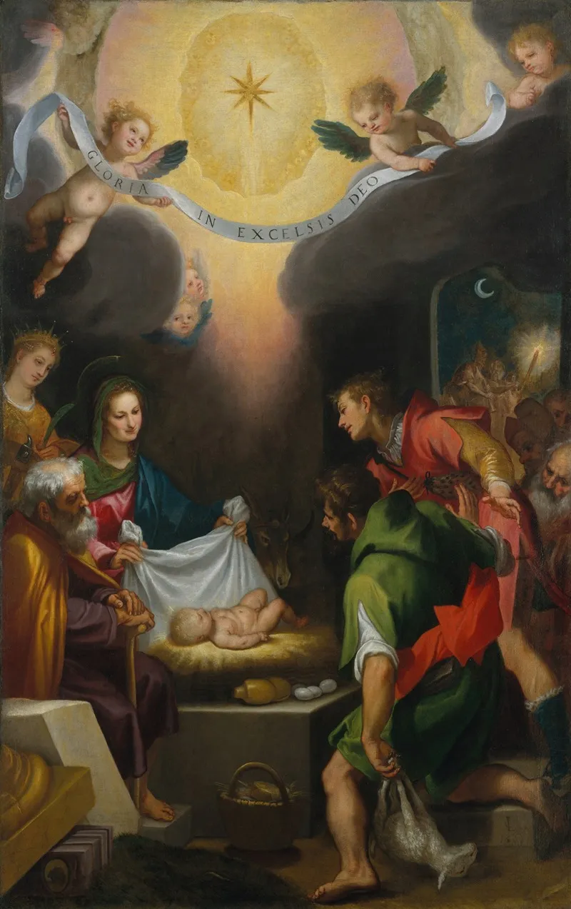 The Adoration Of The Shepherds With Saint Catherine Of Alexandria