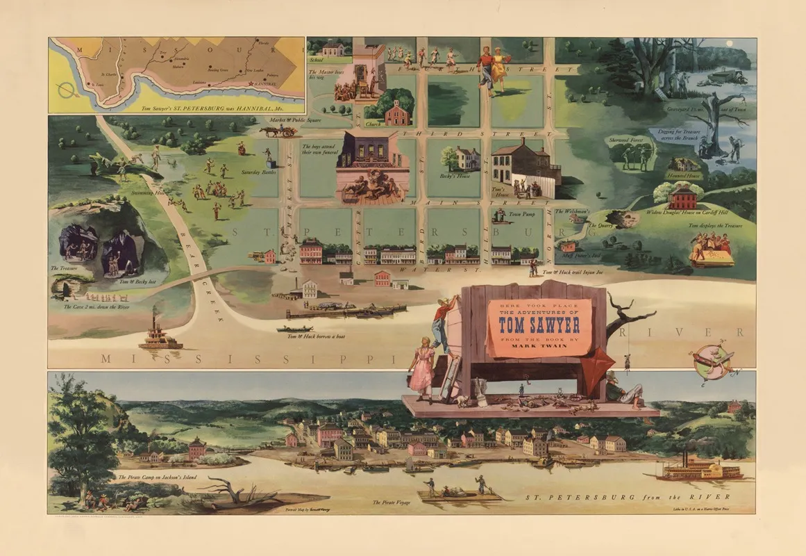 The Adventures Of Tom Sawyer St Petersburg Mo Wall Art by Everett Henry - High-Resolution Digital Print