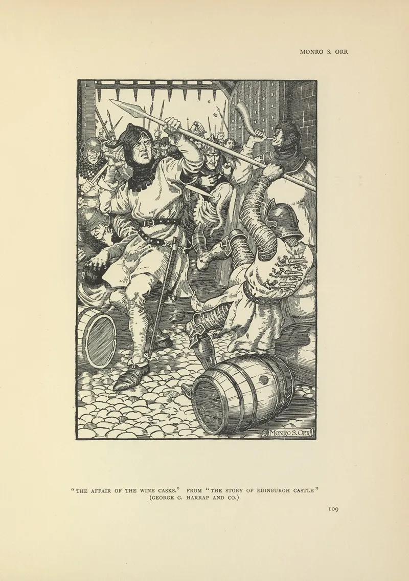 The Affair Of The Wine Casks The Story Of Edinburgh Castle Wall Art by Monro Scott Orr - High-Resolution Digital Print