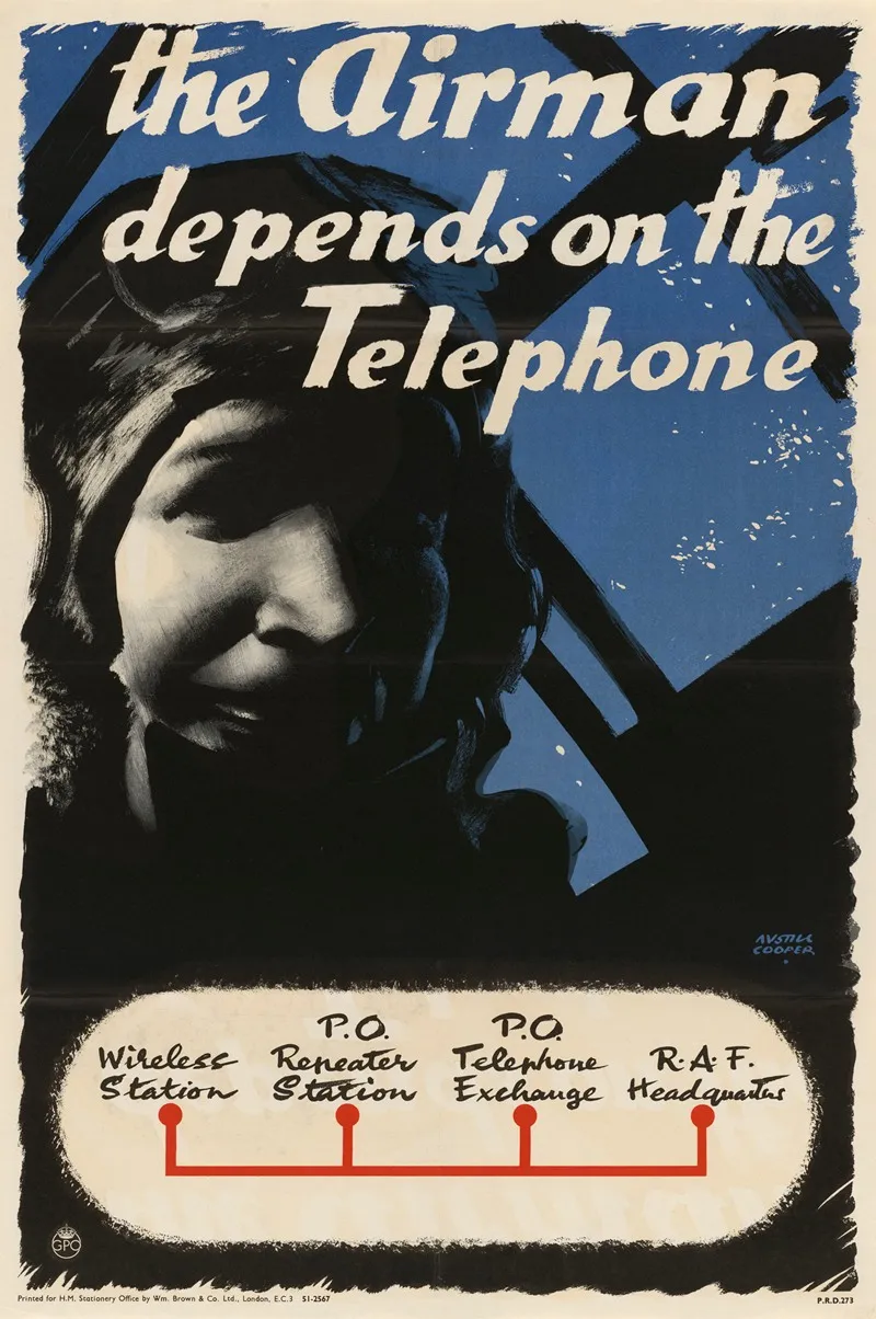 The Airman Depends On The Telephone Wall Art by Austin Cooper - High-Resolution Digital Print