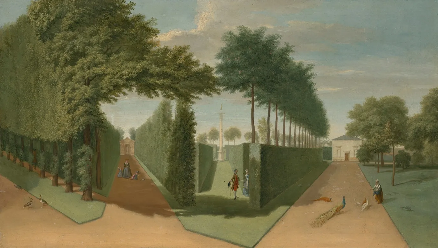 The Allees In The Gardens Of Chiswick House With A View Of The Rustic House The Doric Column And The Deer House