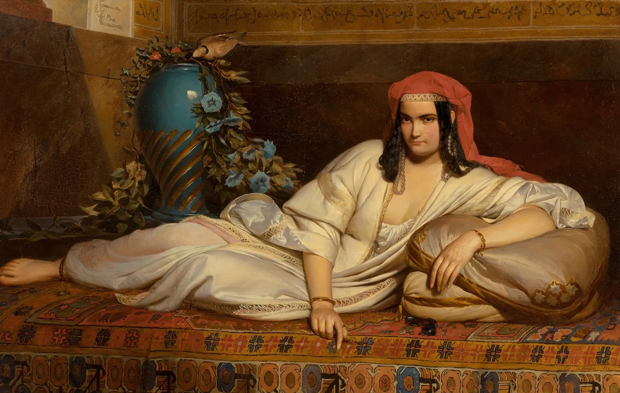 The Almeh The Sultans Favorite Wall Art by Edouard De Biefve - High-Resolution Digital Print