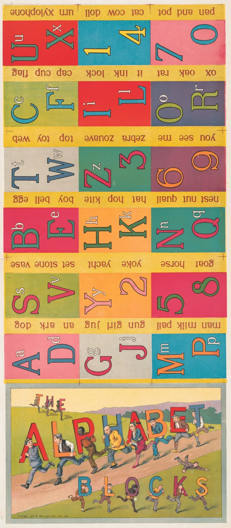 The Alphabet Blocks Wall Art by McLoughlin Bros - High-Resolution Digital Print