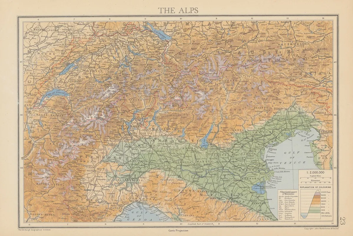 The Alps Wall Art by John George Bartholomew - High-Resolution Digital Print